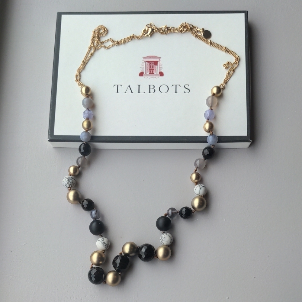 Talbots Gold and Black Necklace